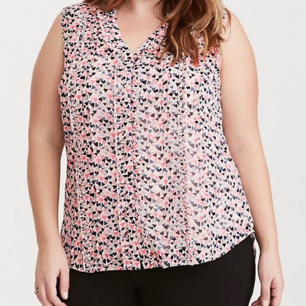 Torrid Tank Top Size 00 Hearts Plus Size
